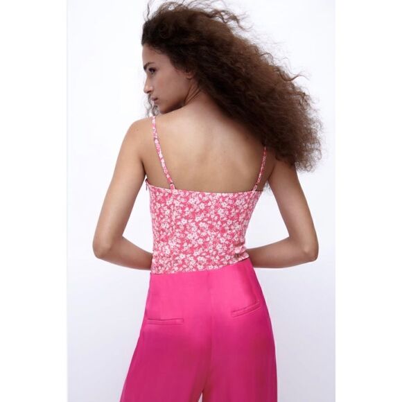 NWT Zara Floral Printed Corset Bodysuit - Picture 3 of 16